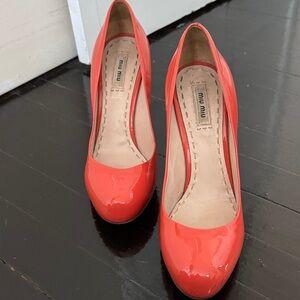 Miu Miu Vibrant Orange Heels